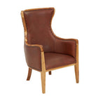Brown Cow Leather and Teak Wood Frame Chair | Kendari