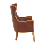 Brown Cow Leather and Teak Wood Frame Chair | Kendari