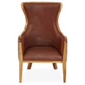 Brown Cow Leather and Teak Wood Frame Chair | Kendari