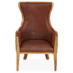 Brown Cow Leather and Teak Wood Frame Chair | Kendari