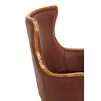 Brown Cow Leather and Teak Wood Frame Chair | Kendari