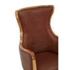 Brown Cow Leather and Teak Wood Frame Chair | Kendari