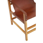 Light Brown Leather and Teak Wood Chair | Kendari