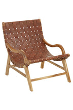 Brown Woven Leather Chair | Kendari