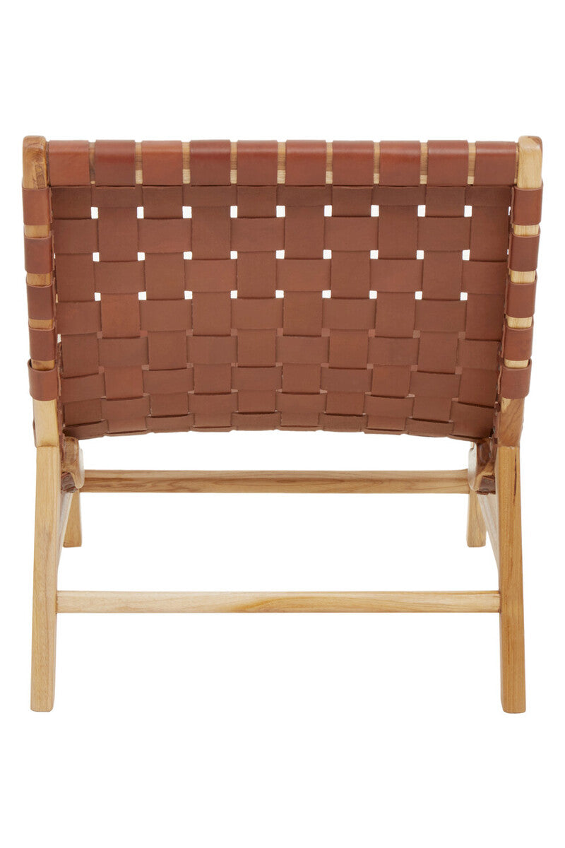Brown Woven Leather Chair | Kendari