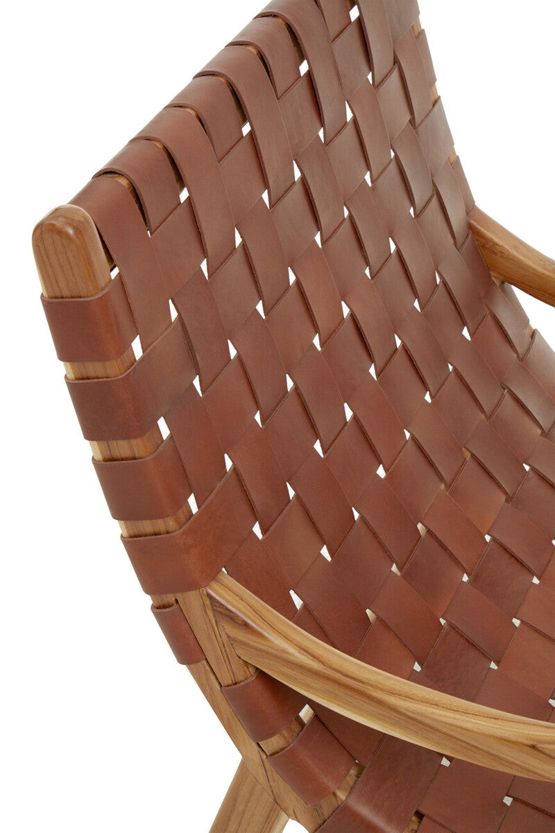 Brown Woven Leather Chair | Kendari