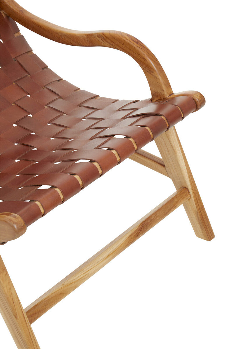 Brown Woven Leather Chair | Kendari