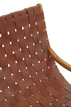 Brown Woven Leather Chair | Kendari