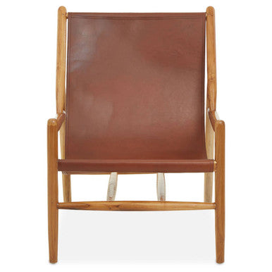 Antique Dark Brown Leather Chair | Kendari