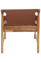 Antique Brown Leather Sling Chair | Kendari