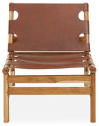 Antique Brown Leather Sling Chair | Kendari