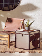 Antique Brown Leather Sling Chair | Kendari