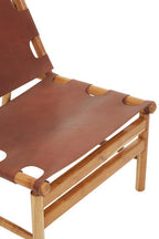 Antique Brown Leather Sling Chair | Kendari