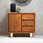 Acacia Wood 1 Door and 3 Drawers Sideboard | Simla