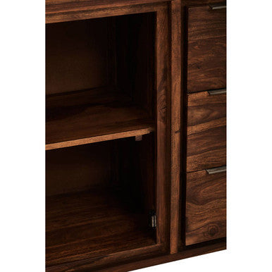 Two Door Three Drawer Sheesham and Acacia Sideboard | Surati