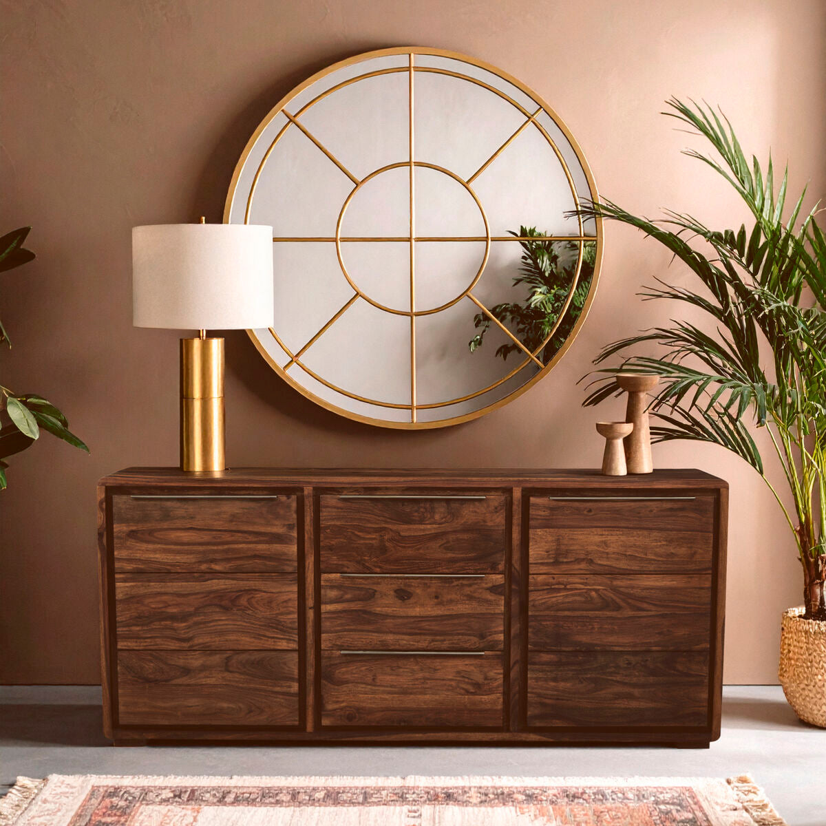 Two Door Three Drawer Sheesham and Acacia Sideboard | Surati