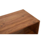 Solid Sheesham Wood Coffee Table with Open Centre and Lower Storage Shelf, Surati