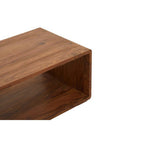 Solid Sheesham Wood Coffee Table with Open Centre and Lower Storage Shelf, Surati