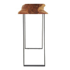 Natural Live Edge Acacia Wood Top Console Table with Black Iron Legs | Surax