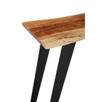 Natural Live Edge Acacia Wood Top Console Table with Black Iron Legs | Surax