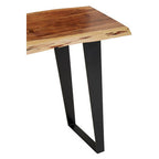 Natural Live Edge Acacia Wood Top Console Table with Black Iron Legs | Surax