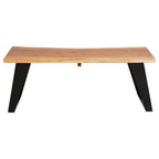 Live Edge Acacia Wood Top Coffee Table with Black Iron Legs | Surax