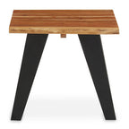 Brown Acacia Wood Top Side Table with Black Metal Legs | Surax