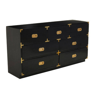 Seven Drawer Black Mango Wood Chest | Sarter