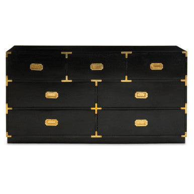 Seven Drawer Black Mango Wood Chest | Sarter