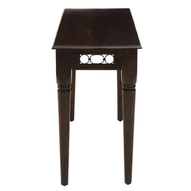 Dark Sheesham Wood Console Table with Iron Finishings | Srina