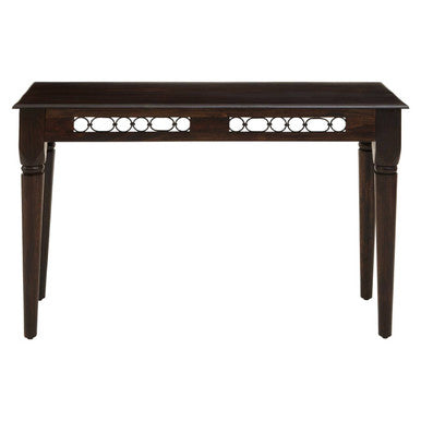Dark Sheesham Wood Console Table with Iron Finishings | Srina