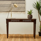 Dark Sheesham Wood Console Table with Iron Finishings | Srina