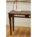 Dark Sheesham Wood Console Table with Iron Finishings | Srina