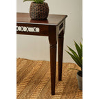 Dark Sheesham Wood Console Table with Iron Finishings | Srina