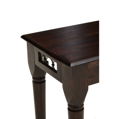 Dark Sheesham Wood Console Table with Iron Finishings | Srina