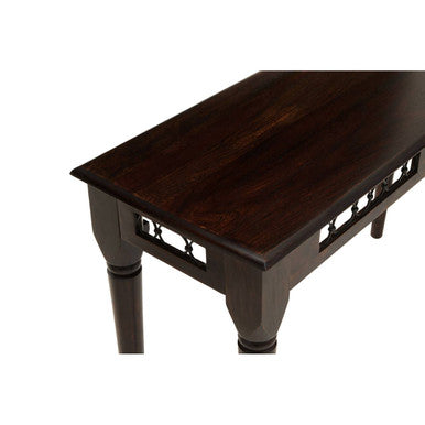 Dark Sheesham Wood Console Table with Iron Finishings | Srina