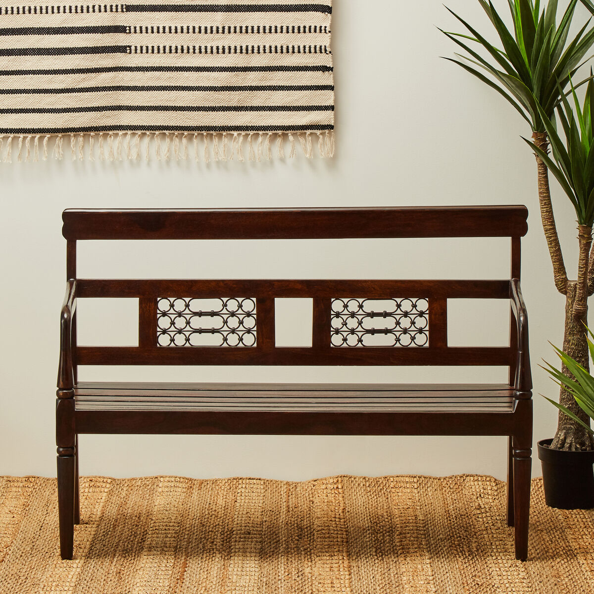 Dark Sheesham Wood Bench | Srina