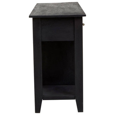 Black Mango Wood Console Table with 20-Bottle Wine Storage and 3 Drawers | Fusion