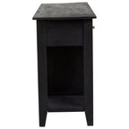 Black Mango Wood Console Table with 20-Bottle Wine Storage and 3 Drawers | Fusion