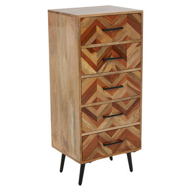 Five Drawer Mango Wood Chest | Boho