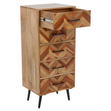 Five Drawer Mango Wood Chest | Boho
