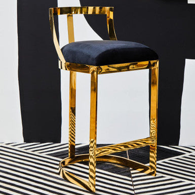 Black Velvet Bar Stool | Azalea