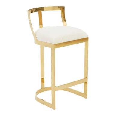 Ivory Velvet Bar Stool | Azalea