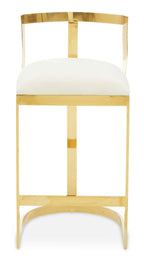 Ivory Velvet Bar Stool | Azalea