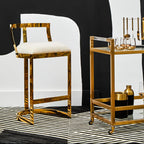 Ivory Velvet Bar Stool | Azalea
