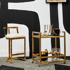 Ivory Velvet Bar Stool | Azalea