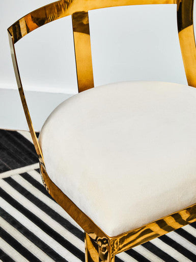 Ivory Velvet Bar Stool | Azalea