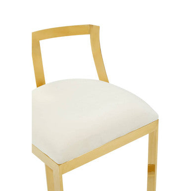 Ivory Velvet Bar Stool | Azalea