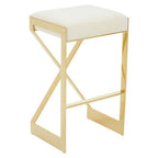 Ivory and Gold Finish Bar Stool | Azalea