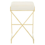Ivory and Gold Finish Bar Stool | Azalea